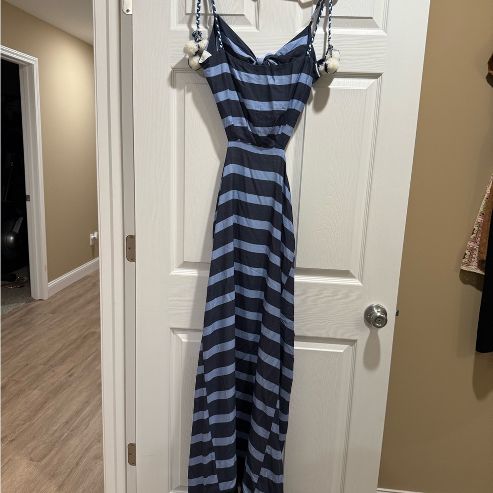 Striped Blue Maxi Dress